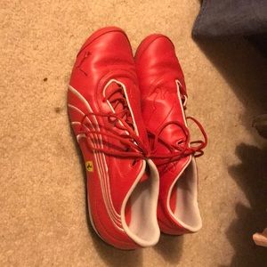 Red Leather Puma Athletic Shoes, size 10.5